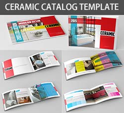 indesign模板‐卫浴产品手册(横版)：Ceramic Catalog Template